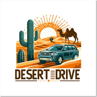 An SUV Driving On A Sand Dune, Desert Drive Posters and Art